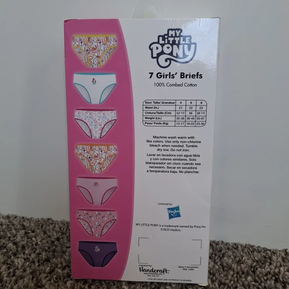 My Little Pony Girls' Briefs Pack - Pink, Purple, Yellow, Blue, Teal - Picture 2 of 5